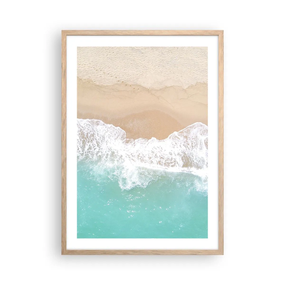 Póster en marco roble claro - Un toque acariciador - 50x70 cm