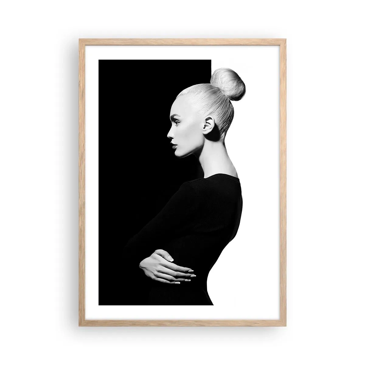 Póster en marco roble claro - Simplemente femenina - 50x70 cm