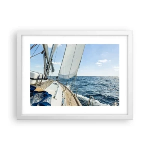 Póster en marco blanco - Ahoy, a la aventura - 40x30 cm
