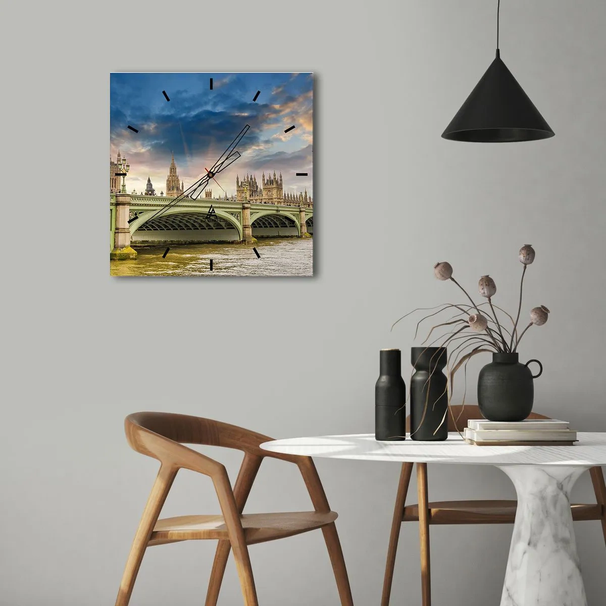 Reloj de pared - Reloj de vidrio - El tiempo se detuvo en el Imperio - 40x40 cm