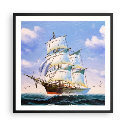 Póster en marco negro - Orgulloso con el viento - 60x60 cm