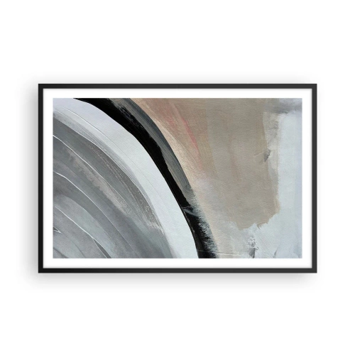 Póster en marco negro - Composición: un arco negro y gris - 91x61 cm