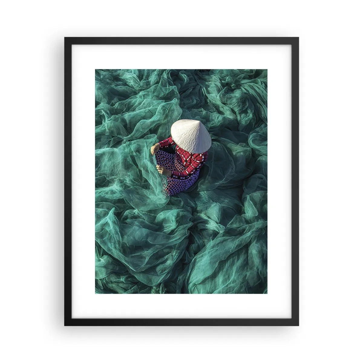 Póster en marco negro - En un mar de redes - 40x50 cm