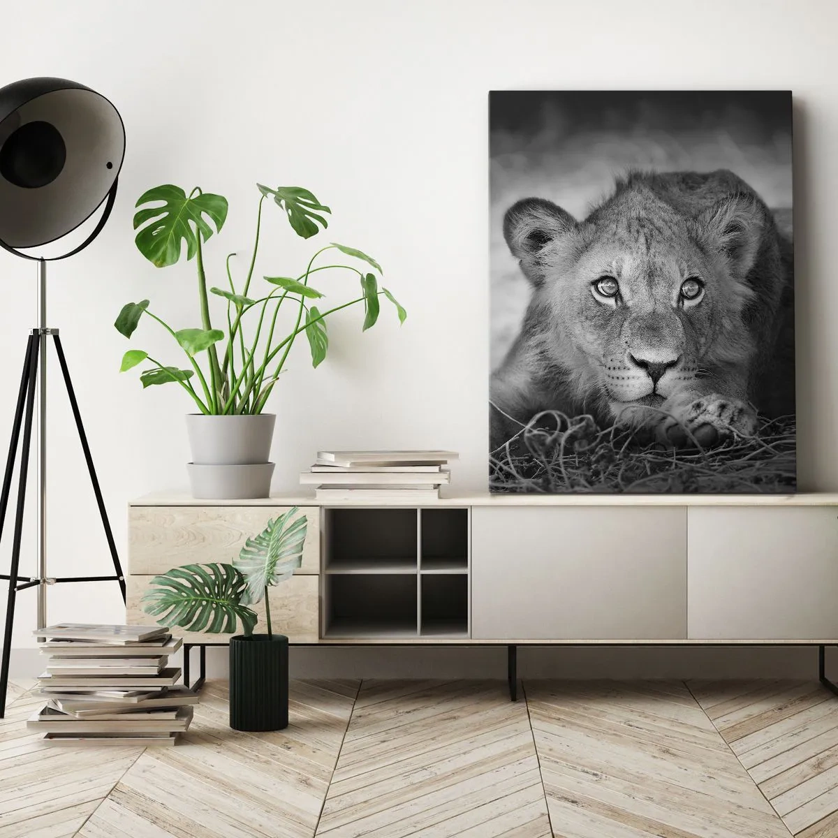Cuadro sobre lienzo - Impresión de Imagen - Un cachorro real - 55x100 cm