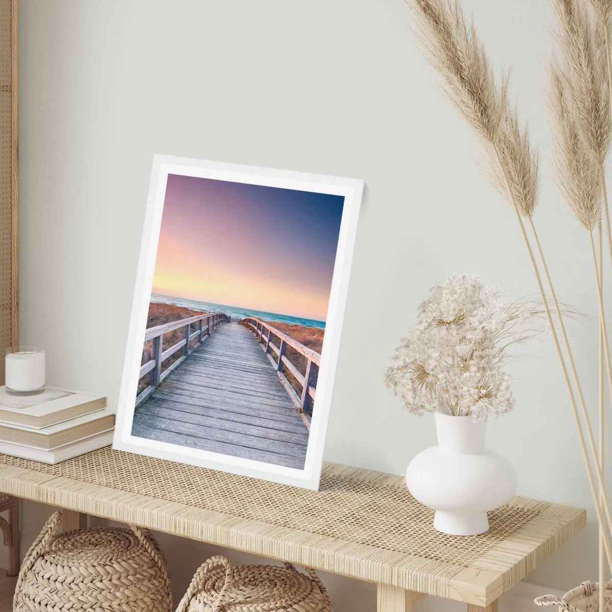 Póster en marco blanco - Aurora vespertina del Báltico - 40x50 cm