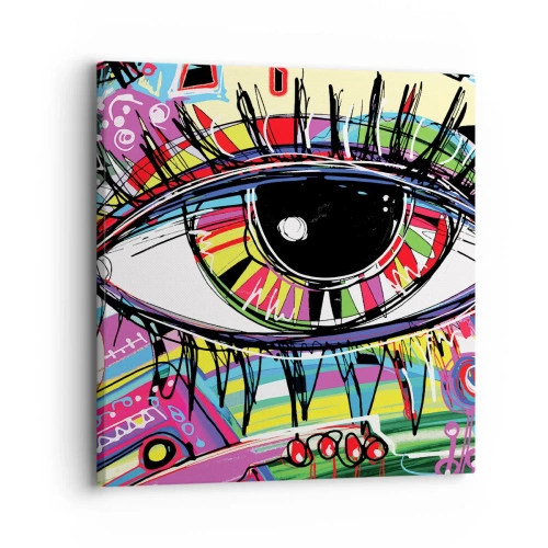 Cuadro sobre lienzo - Impresión de Imagen - Un ojo colorido - un alma colorida - 30x30 cm