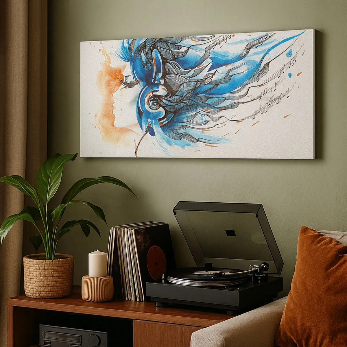 Cuadro sobre lienzo - Impresión de Imagen - Que suene la música - 100x40 cm