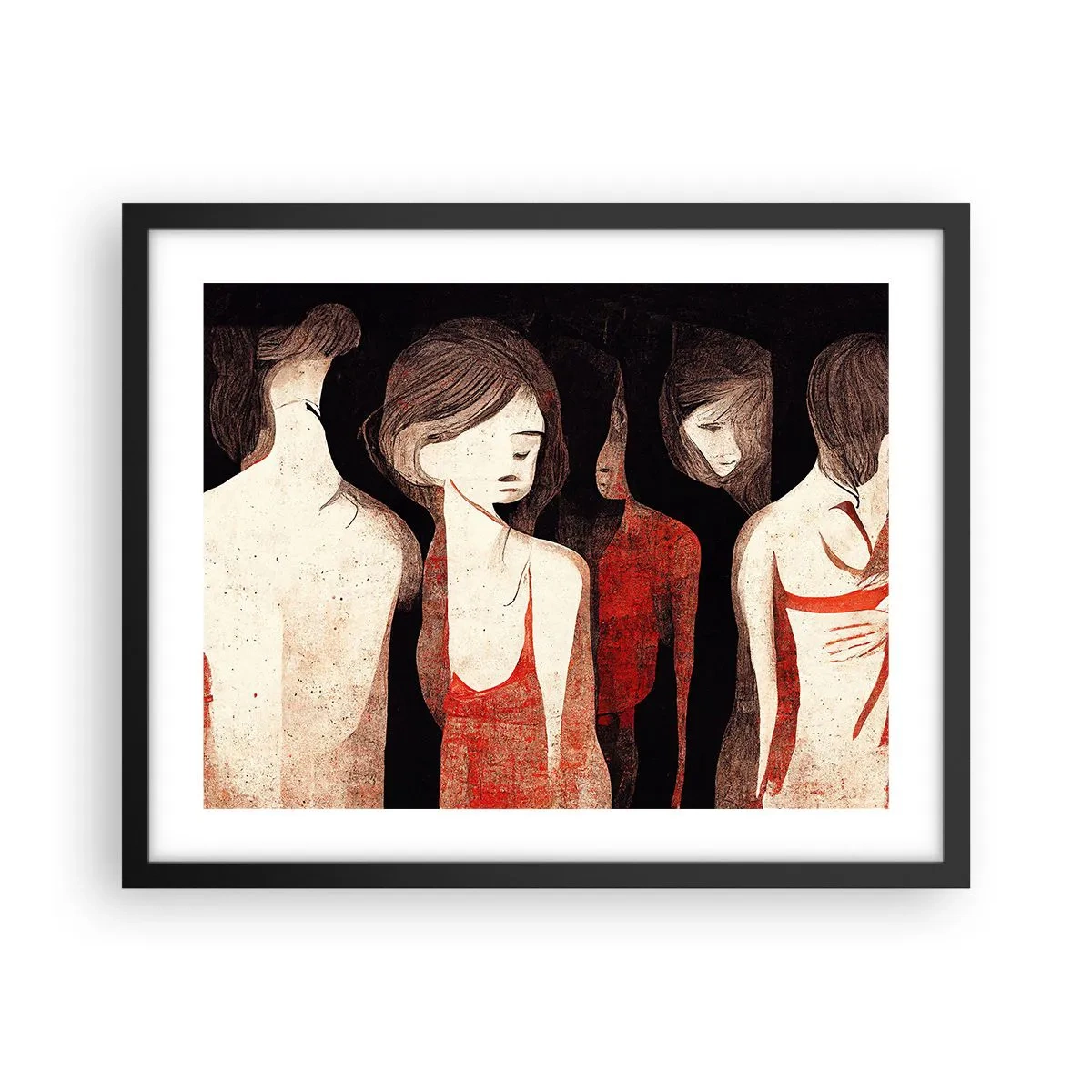 Póster en marco negro - Madonnas de la oscuridad - 50x40 cm