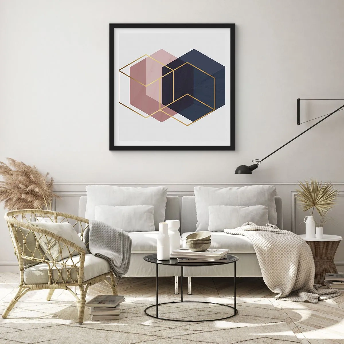 Póster en marco negro - El poder de la sencillez - 30x30 cm