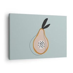 Cuadro sobre lienzo - Impresión de Imagen - Pera abstracta sobre un fondo claro - 70x50cm - El interior de la naturaleza - Decoración de pared moderna para salón y dormitorio ARTTOR