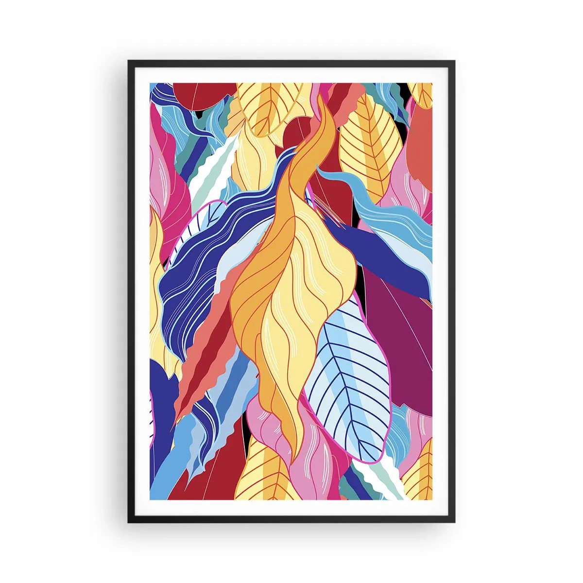 Póster en marco negro - Desorden colorido - 70x100 cm