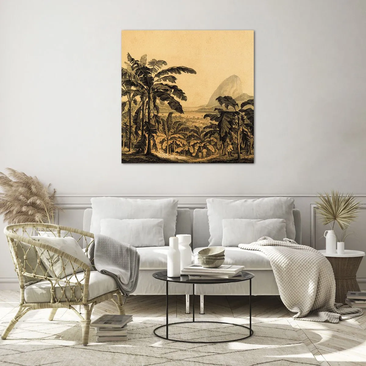 Cuadro sobre vidrio - Impresiones sobre Vidrio - En un ambiente colonial - 30x30 cm