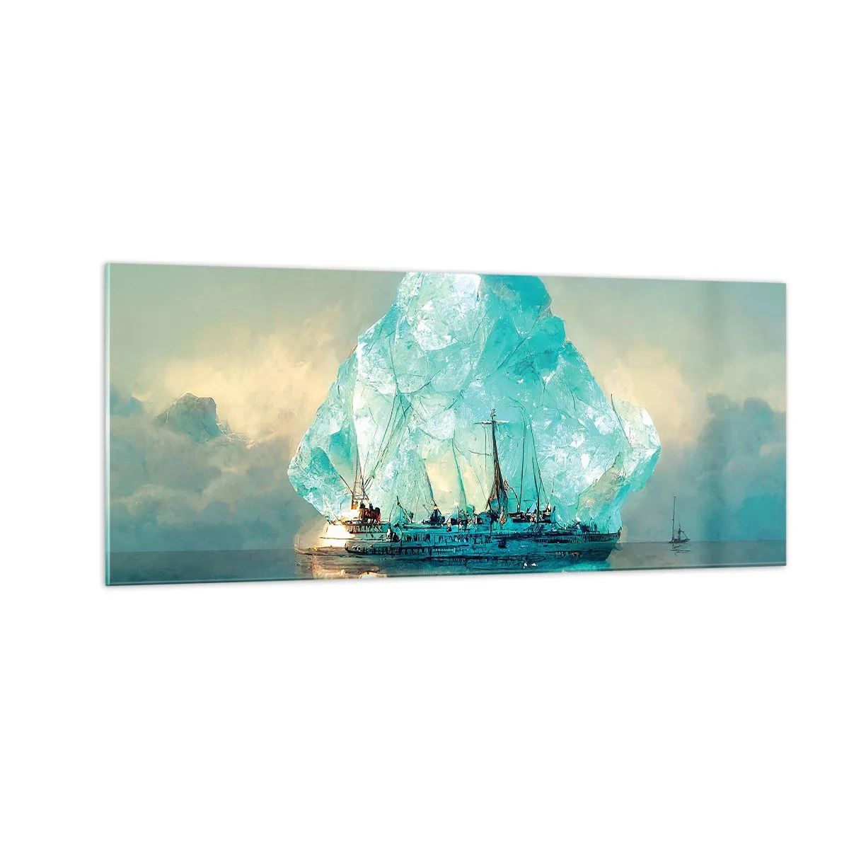 Cuadro sobre vidrio - Impresiones sobre Vidrio - Diamante ártico - 100x40 cm