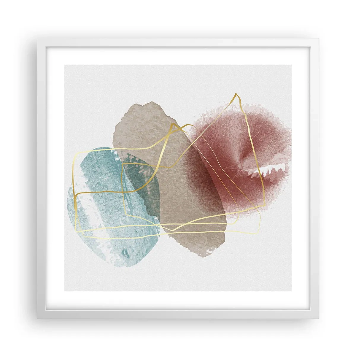 Póster en marco blanco - Abstracción coral del espacio - 50x50 cm