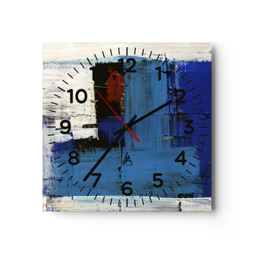 Reloj de pared - Reloj de vidrio - El secreto del azul - 30x30 cm