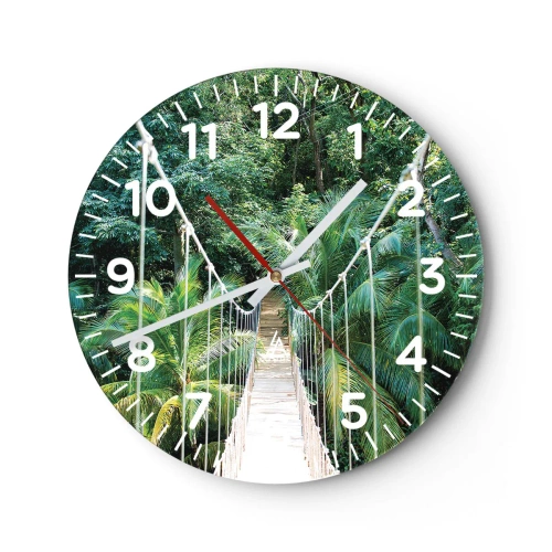 Reloj de pared - Reloj de vidrio - ¡Bienvenido a la selva! - 40x40 cm