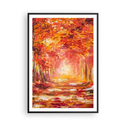 Póster en marco negro - Bosque de cobre - 70x100 cm