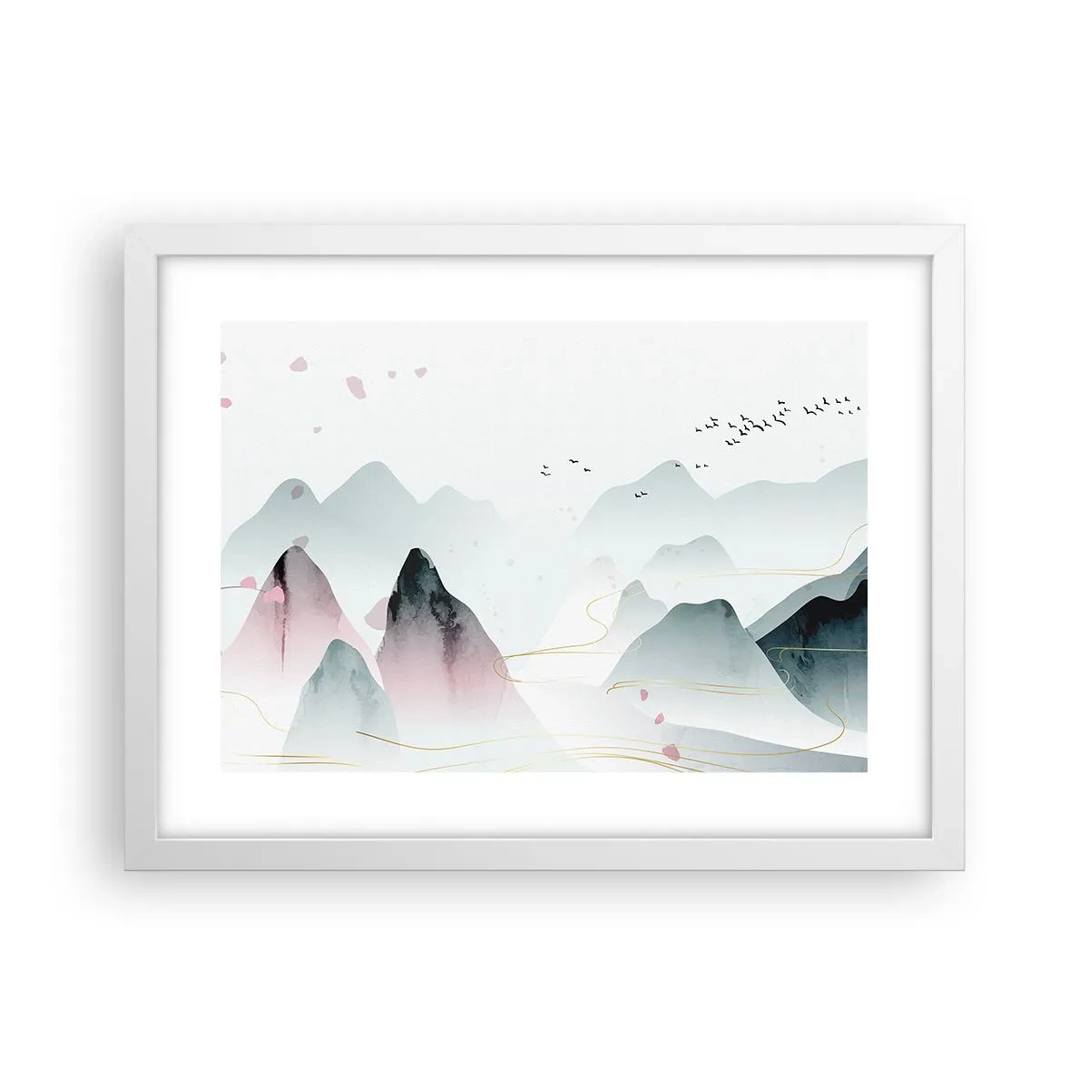 Póster en marco blanco - Sobre las cimas - 40x30 cm