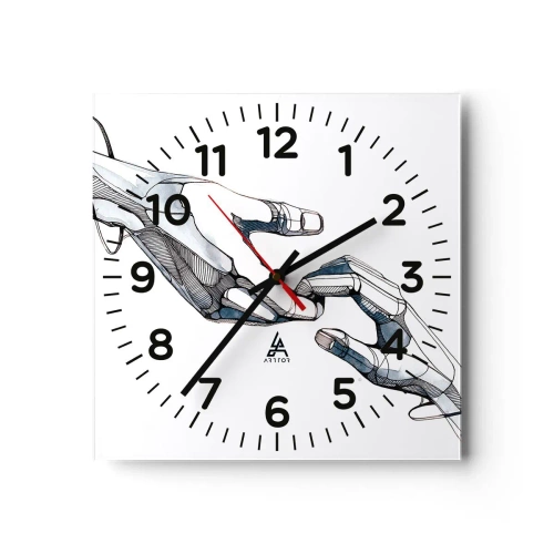Reloj de pared - Reloj de vidrio - Un buen gesto - 40x40 cm