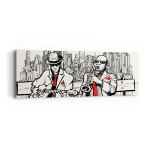 Cuadro sobre lienzo - Impresión de Imagen - Improvisación en Nueva York - 90x30 cm