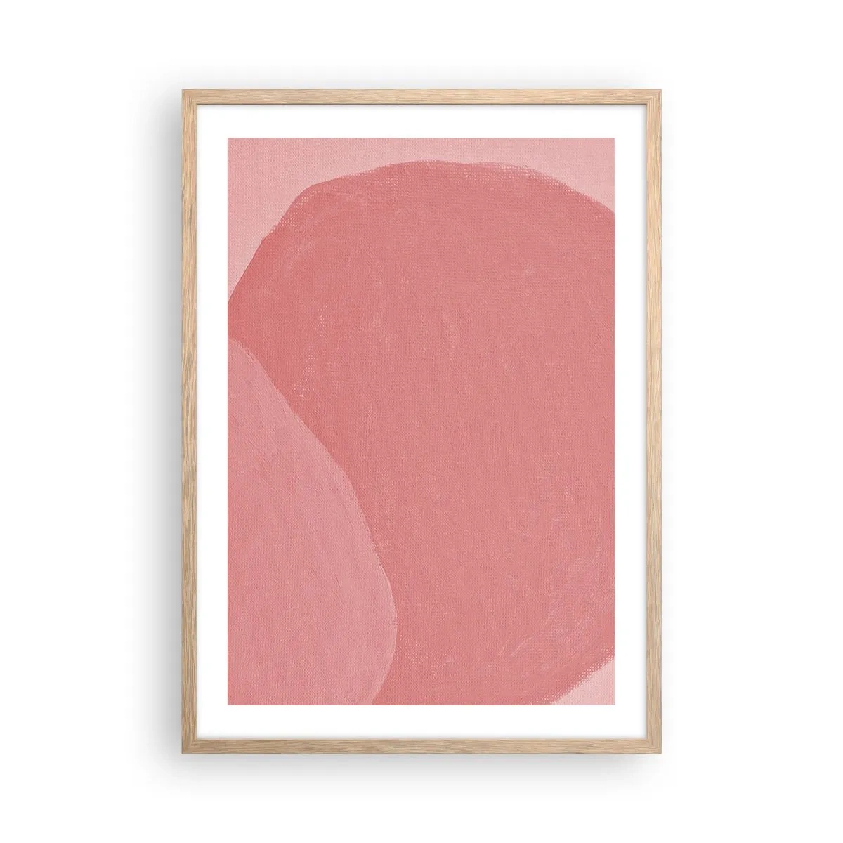 Póster en marco roble claro - Composición orgánica en rosa - 50x70 cm