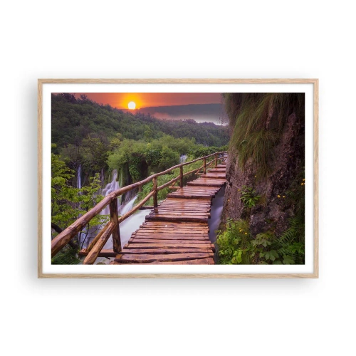 Póster en marco roble claro - Una belleza inimaginable - 100x70 cm