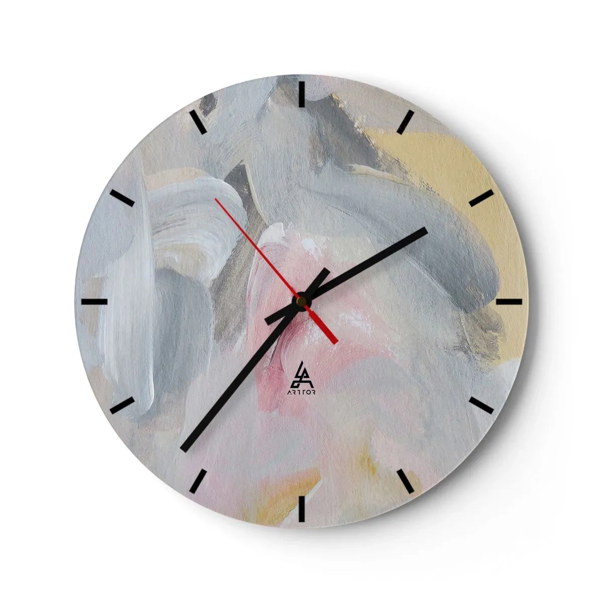 Reloj de pared - Reloj de vidrio - En un mundo de colores pastel - 40x40 cm