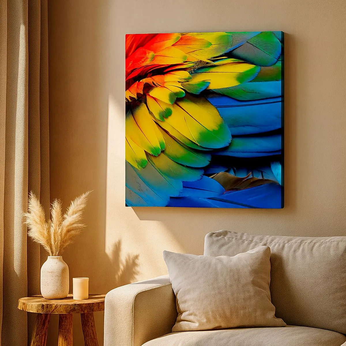 Cuadro sobre lienzo - Impresión de Imagen - Ave del paraíso - 30x30 cm