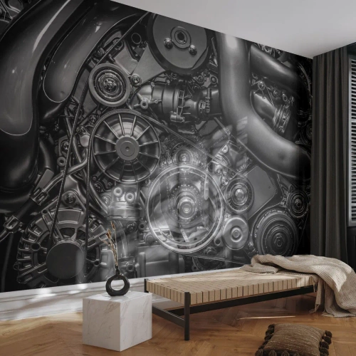 Fotomural Premium Canvas - La poesía de la mecánica - Motor, Mecánico, Metal - 150x105 cm