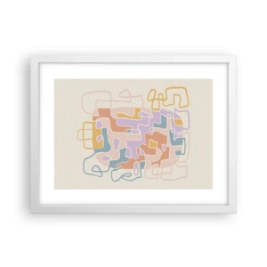 Póster en marco blanco - Laberinto - una alegre aventura - 40x30 cm