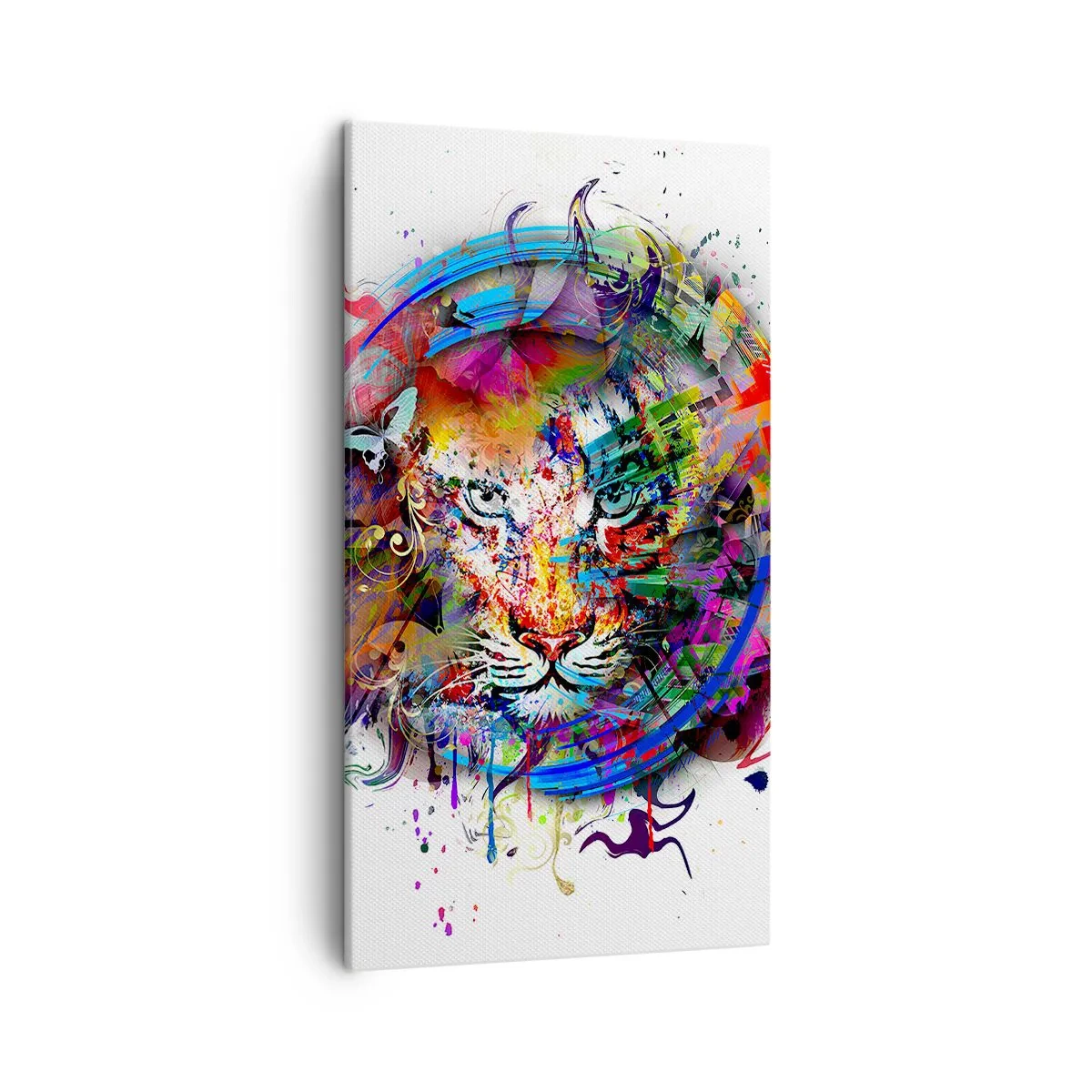 Cuadro sobre lienzo - Impresión de Imagen - Al acecho tras la cortina arco iris - 45x80 cm
