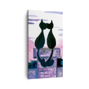 Cuadro sobre lienzo - Impresión de Imagen - Cita bajo la luna - 45x80 cm