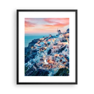 Póster en marco negro - Vacaciones en Grecia - 40x50 cm