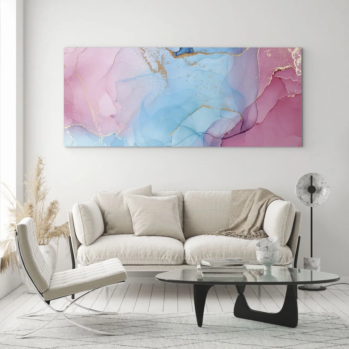 Cuadro sobre vidrio - Impresiones sobre Vidrio - Reuniones y encuentros de colores - 100x40 cm