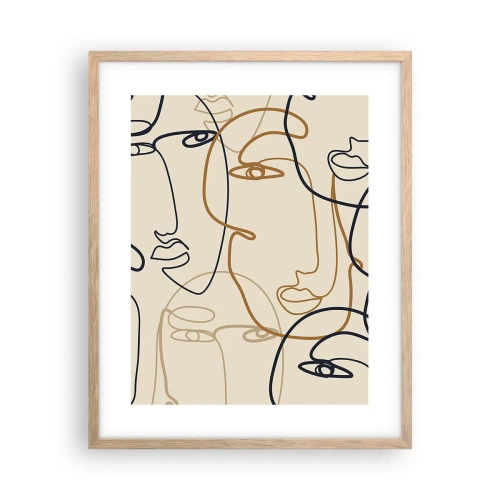 Póster en marco roble claro - Retrato multiplicado - 40x50 cm