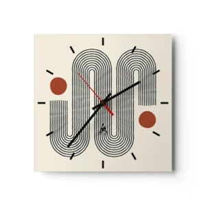 Reloj de pared - Reloj de vidrio - De principio a fin - 40x40 cm