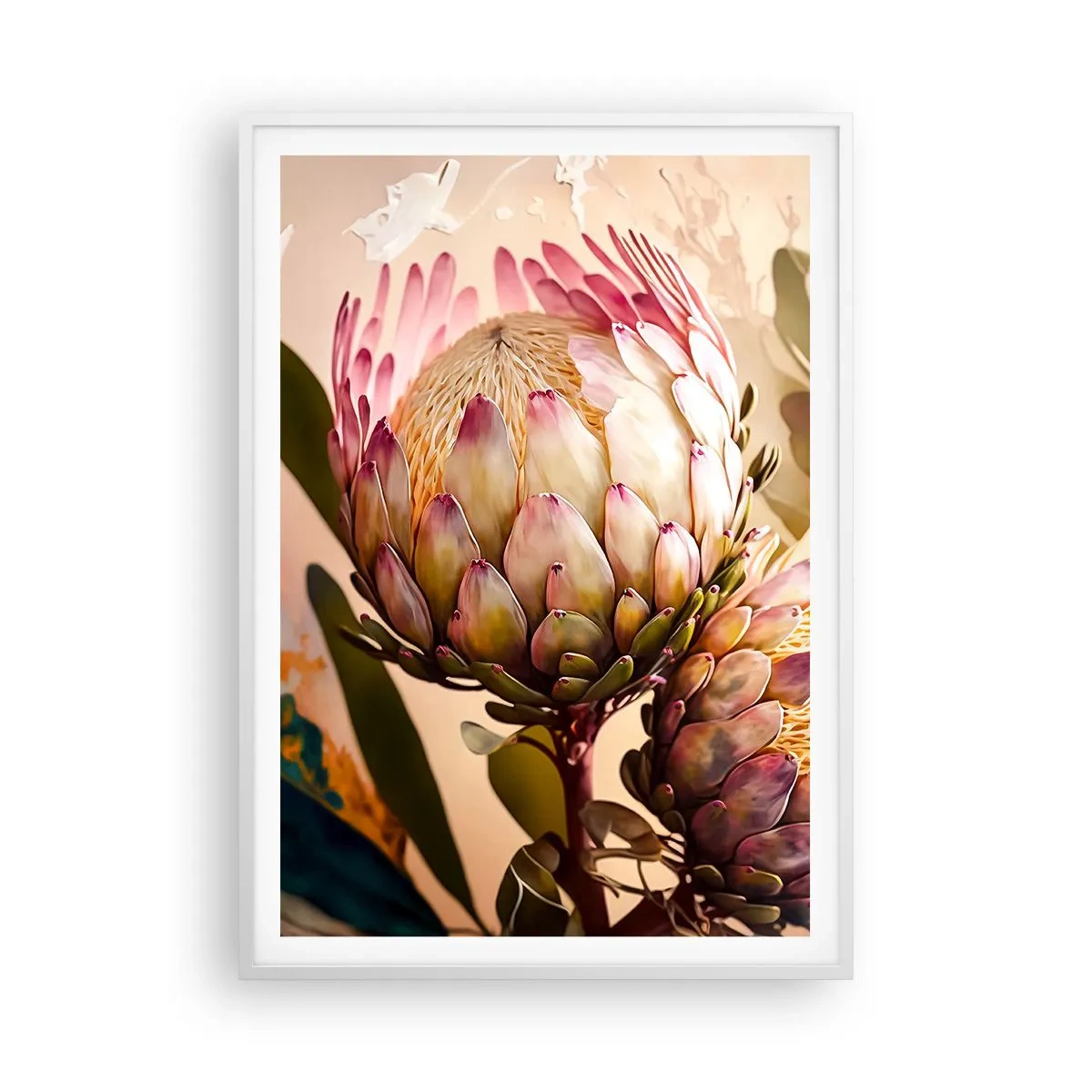 Póster en marco blanco - Abrazados con ternura - 70x100 cm