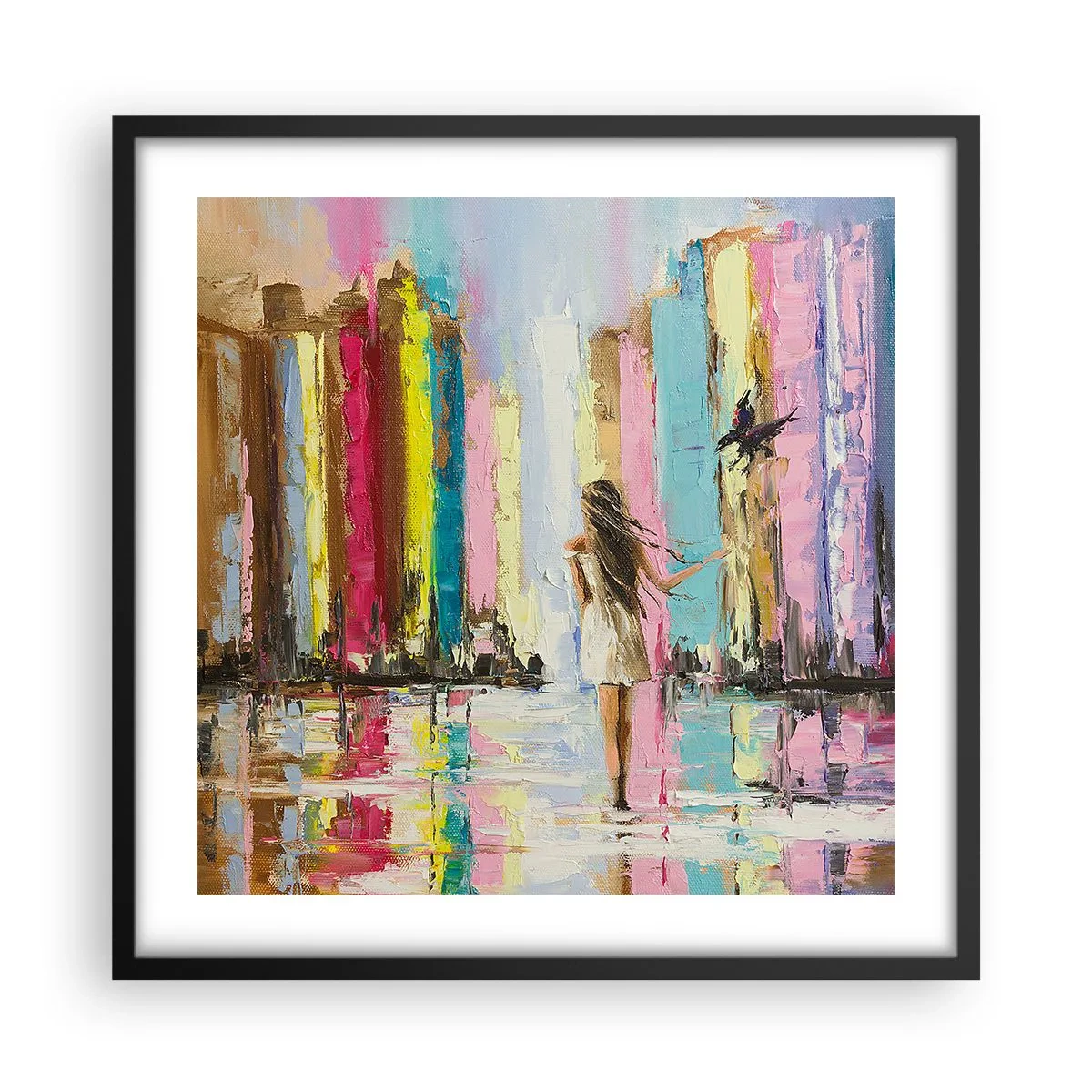 Póster en marco negro - Sígueme - 50x50 cm