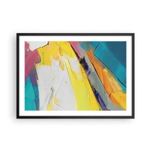 Póster en marco negro - Una composición abstracta en colores intensos. - 70x50cm - Anatomía de la luz - Decoración de pared moderna para salón y dormitorio ARTTOR