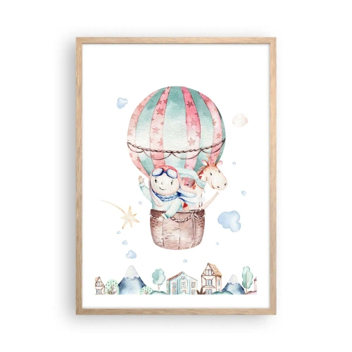 Póster en marco roble claro - Volveremos pronto - 50x70 cm