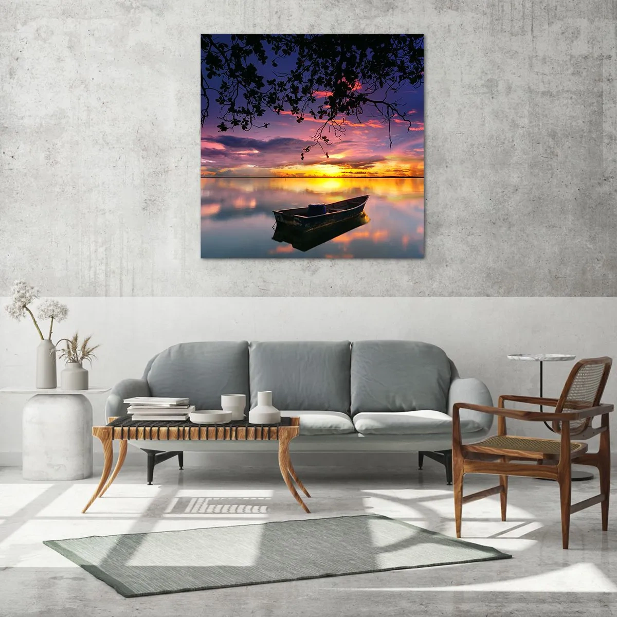 Cuadro sobre vidrio - Impresiones sobre Vidrio - Un cielo de ensueño - 30x30 cm