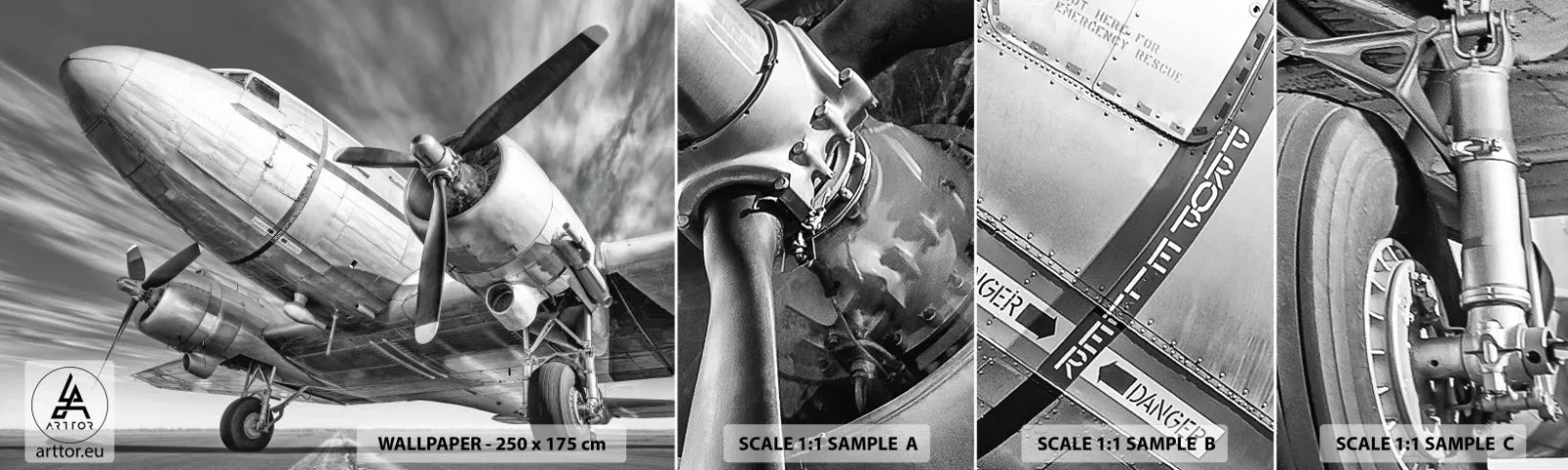 Muestra De Fotomural Standard Eco - Siempre listo para volar - Avión, Retro, Aeronave - 100x30 cm