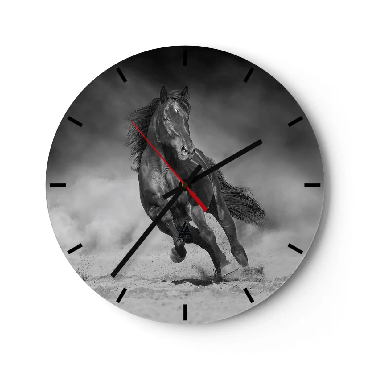 Reloj de pared - Reloj de vidrio - Ilustración de una mujer con maquillaje sosteniendo una orquídea en su boca. - 30x30cm - Digno del propio emir - Decoración de pared moderna para salón, cocina y dormitorio ARTTOR