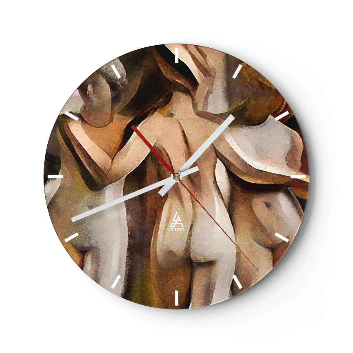 Reloj de pared - Reloj de vidrio - Las tres Gracias 2.0 - 40x40 cm