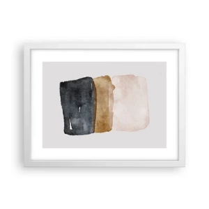 Póster en marco blanco - Una composición de colores tierra - 40x30 cm