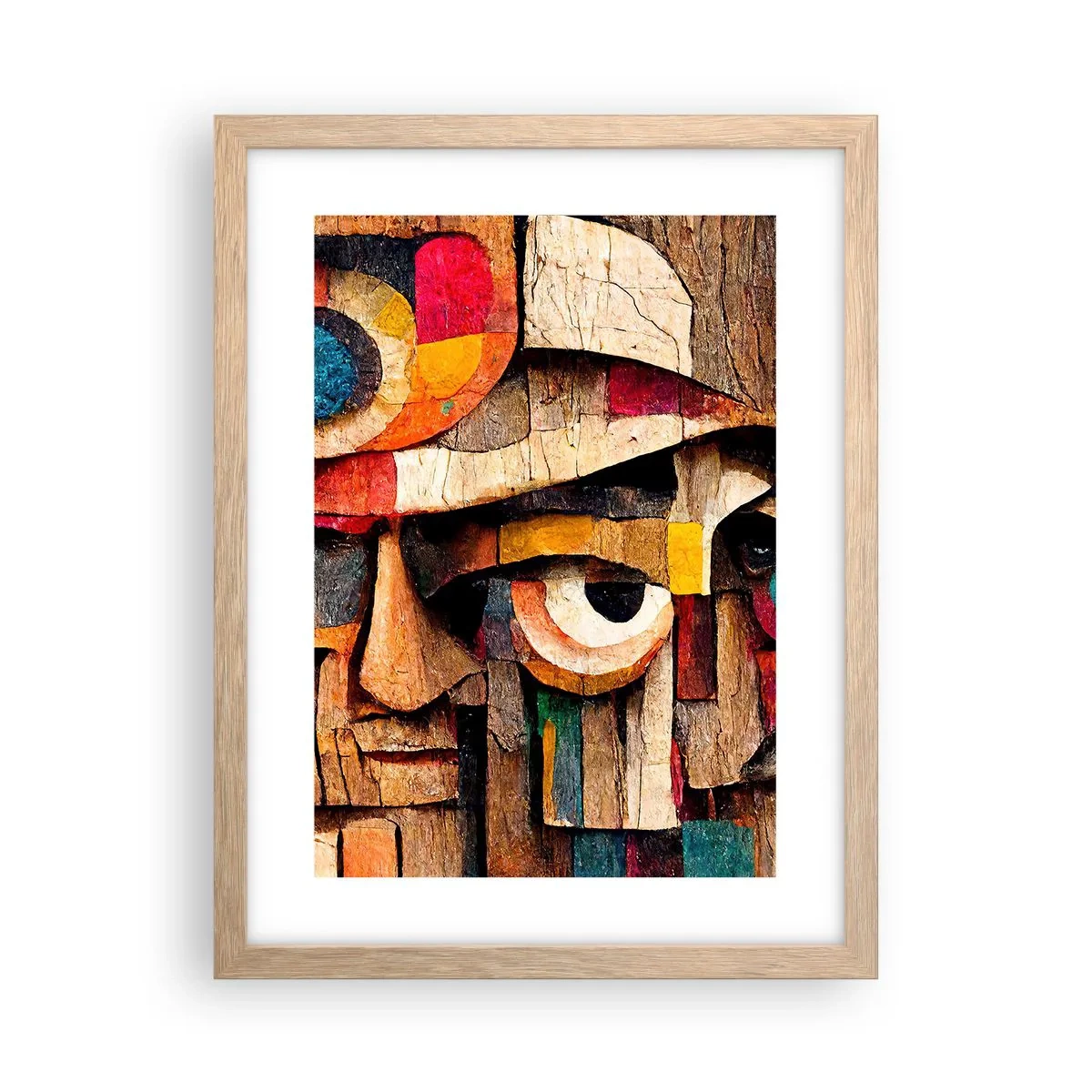 Póster en marco roble claro - Te veo... - 30x40 cm