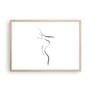 Póster en marco roble claro - Escurridiza como una ola - 70x50 cm