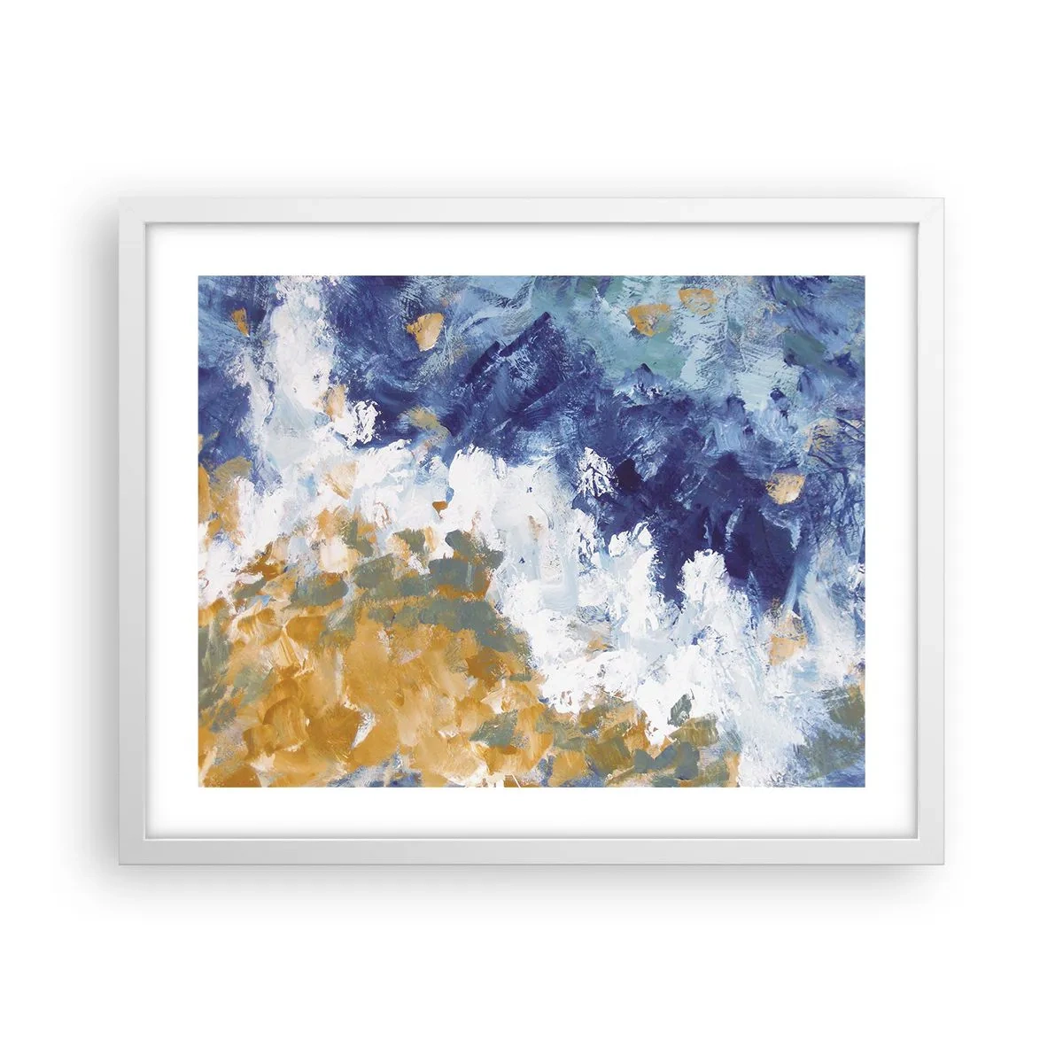 Póster en marco blanco - Danza de los elementos - 50x40 cm