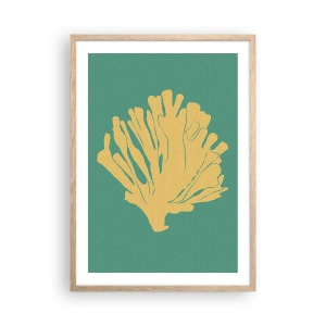 Póster en marco roble claro - Arbusto de un bosque submarino - 50x70 cm