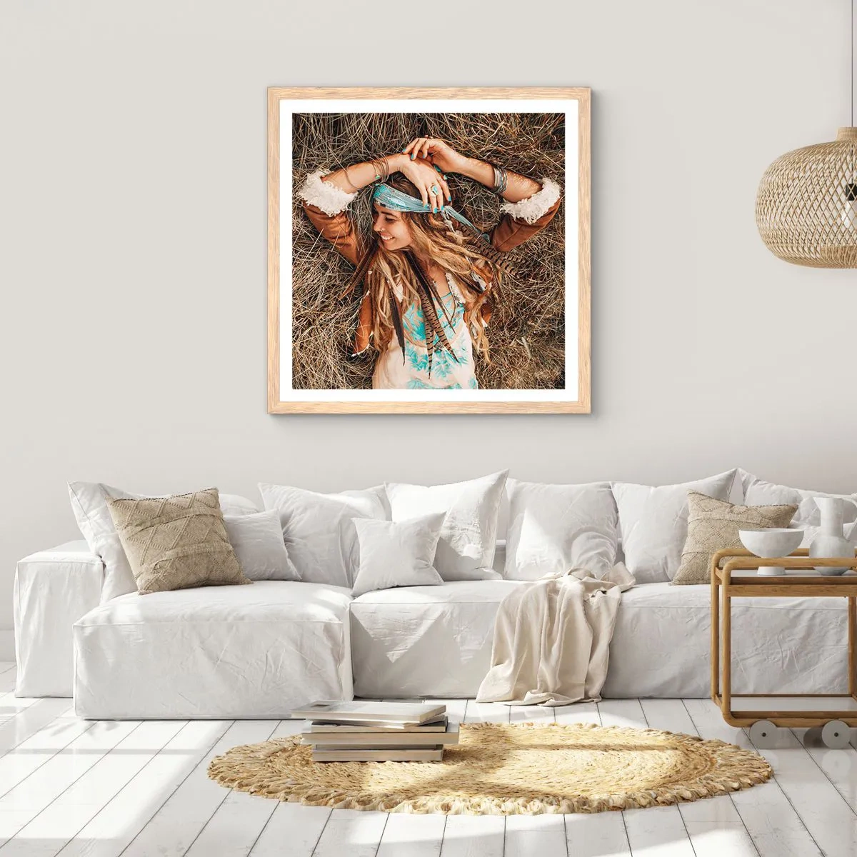 Póster en marco roble claro - El verano del amor - 50x50 cm